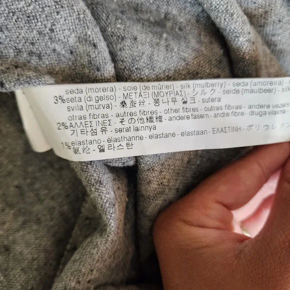 ZARA Speckled Mulberry Silk Wool Midi Dress Gray Woven A-line Dress XS - Picture 12 of 15